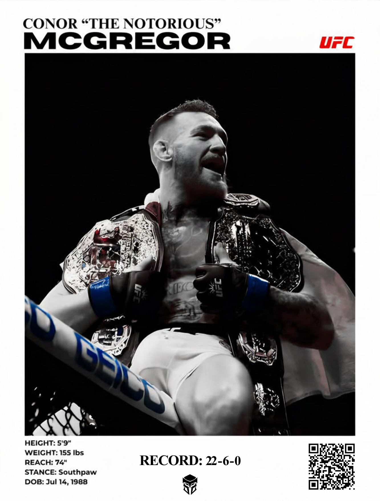CONOR MCGREGOR "THE NOTORIOUS" - UFC 32X42